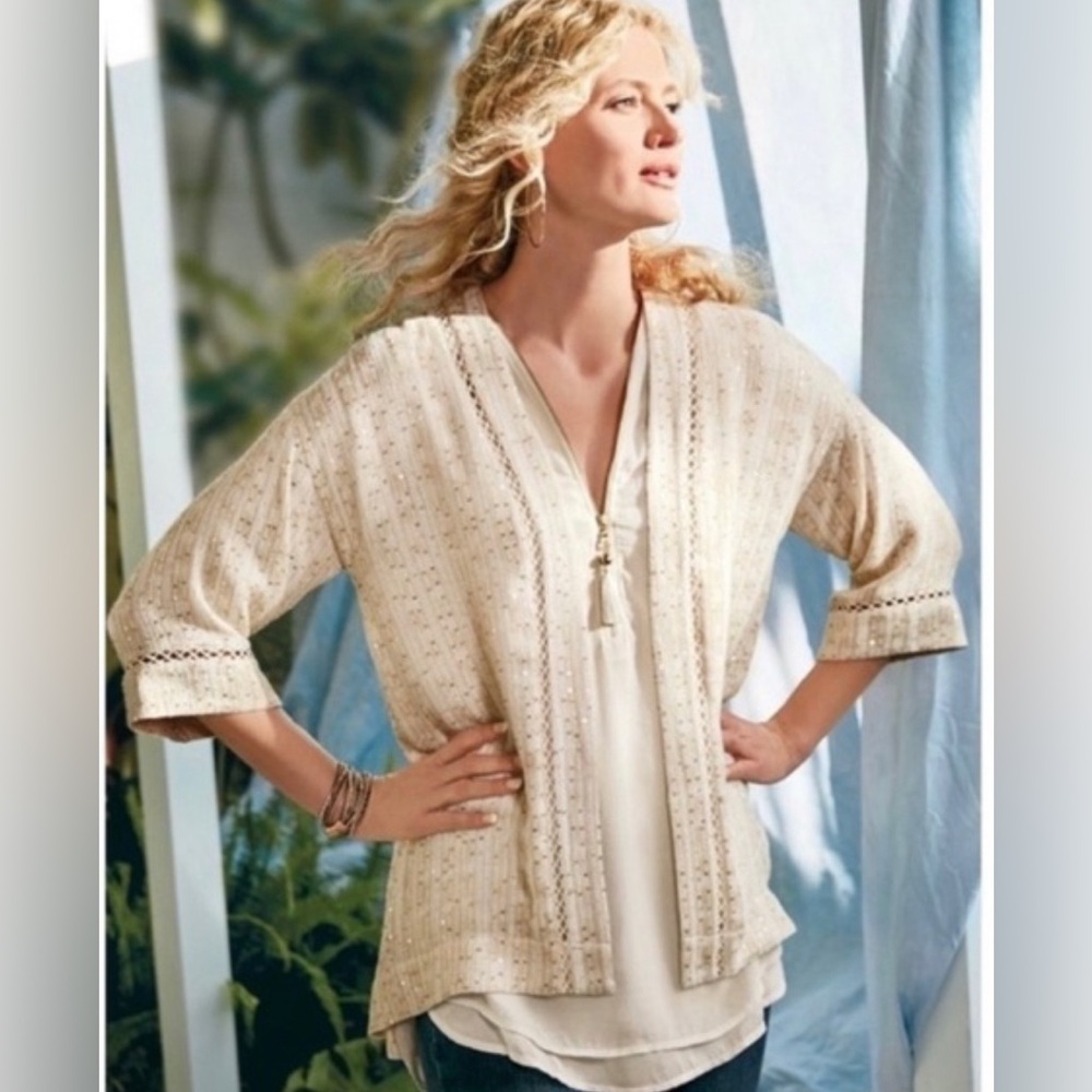 Soft Surroundings Sequin Cardigan